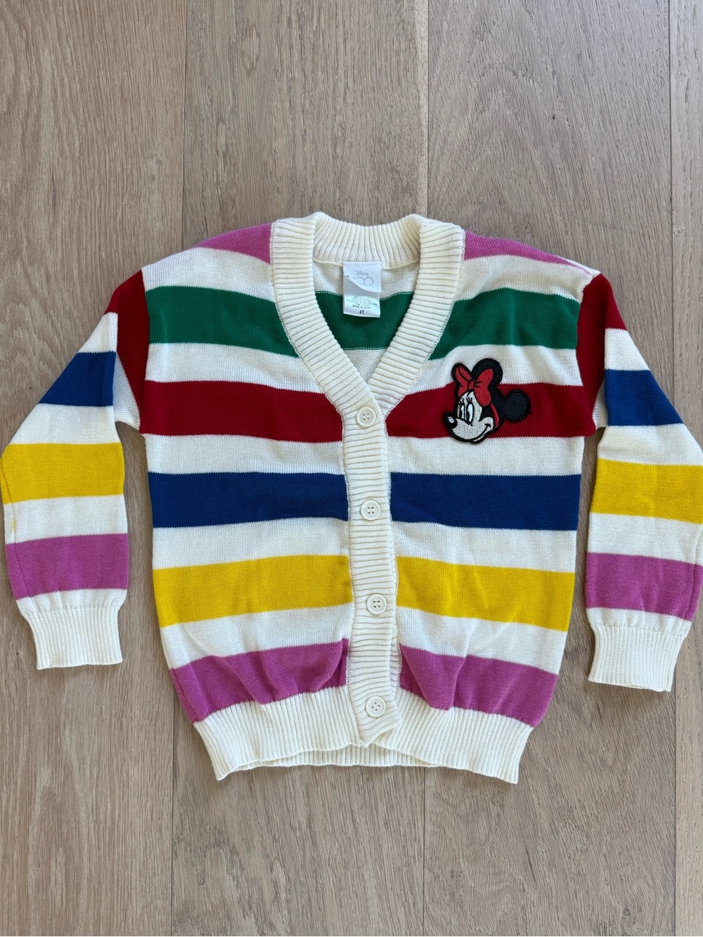 Disney Minnie Mouse rainbow stripped cardigan ✨ Disney 100th year anniversary